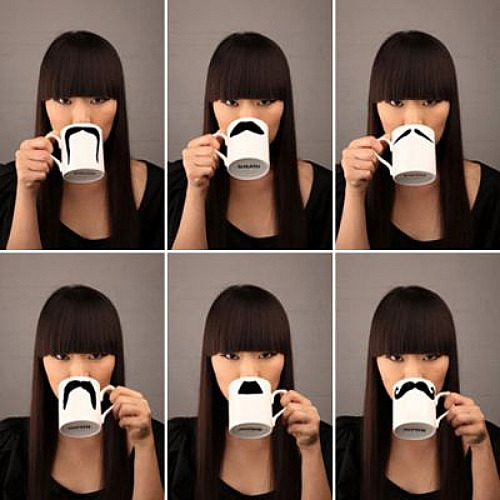 Moustache mug thé